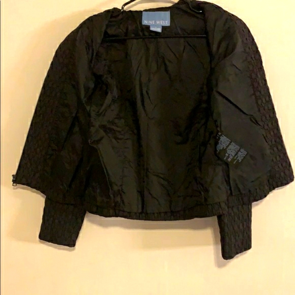 NINE WEST black quilted zipper jacket size S. - Picture 5 of 10